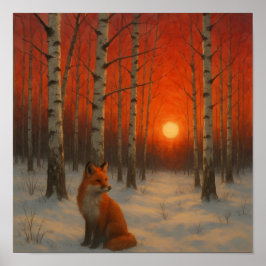 Einsamer Fuchs im Winter Poster