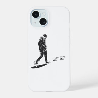 Einsamer nächtlicher Spaziergang Minimal Ästhetik  iPhone 15 Hülle
