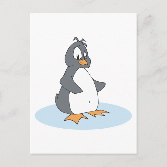einsamer Pinguin Postkarte (Vorderseite)
