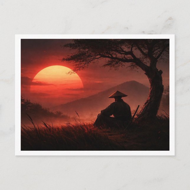 Einsamer Samurai. Postkarte (Vorderseite)
