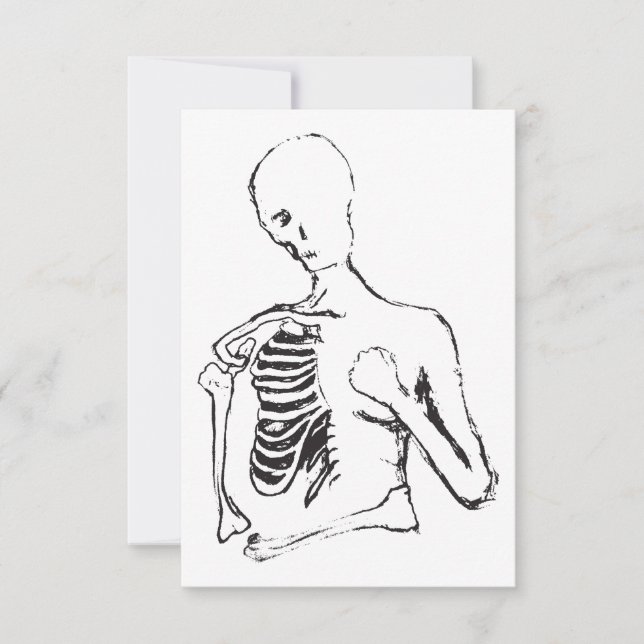 einsamer Skele Einladung (Vorderseite)