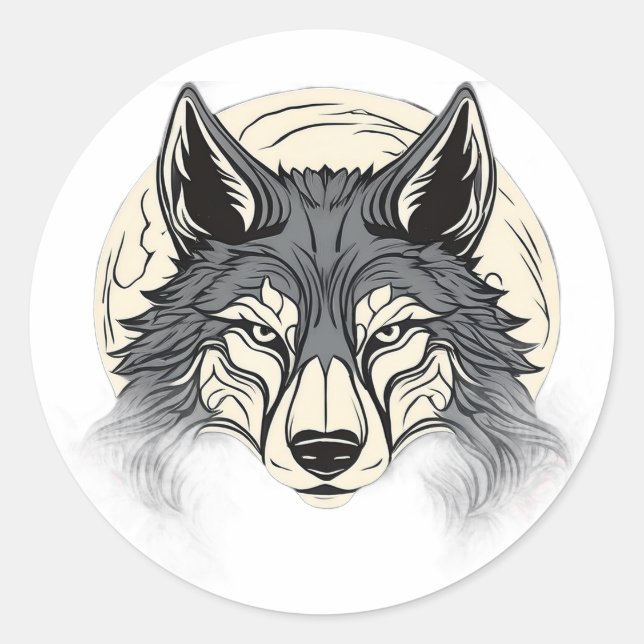 Einsamer Wolf-Aufkleber Runder Aufkleber (Vorderseite)