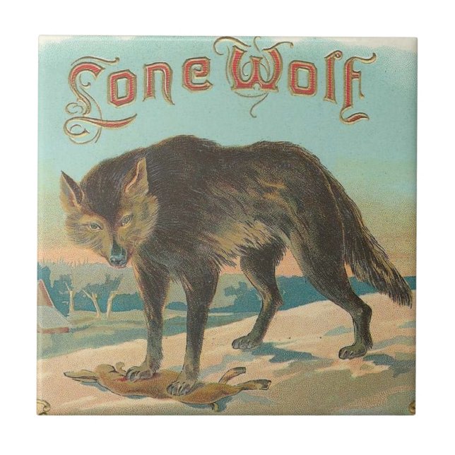 Einsamer Wolf Fliese (Vorderseite)