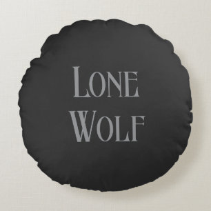 Einsamer Wolf Männlicher Sigma Moderner Minimalist Rundes Kissen
