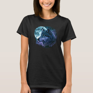 Einsamer Wolf Mond Heulendes Wolfsrudel Leitwölfe T-Shirt