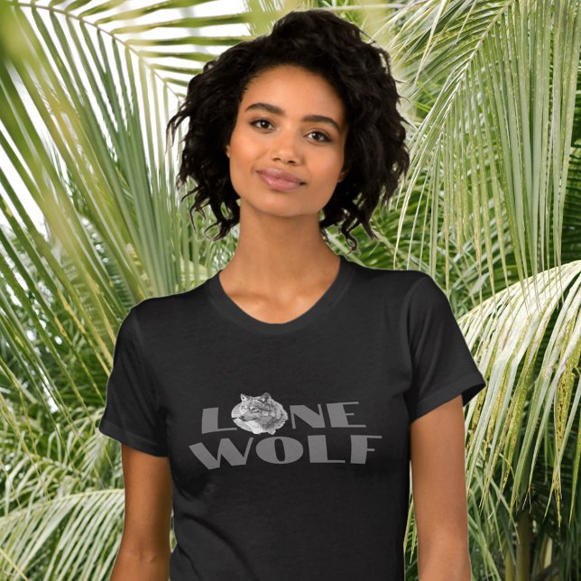 "Einsamer Wolf" oder Ihre Nachricht, großer grauer T-Shirt (Von Creator hochgeladen)