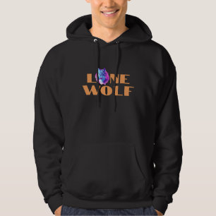 "Einsamer Wolf" oder Ihre Nachricht, großer orange Hoodie