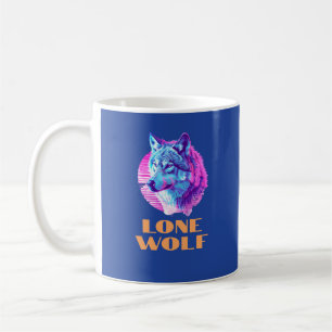 "Einsamer Wolf" oder Ihre Nachricht, Wolf Art auf Kaffeetasse