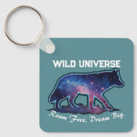 Einsamer Wolf-Silhouette mit Galaxie (wilde Univer