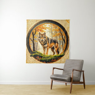 Einsamer Wolf Wandteppich