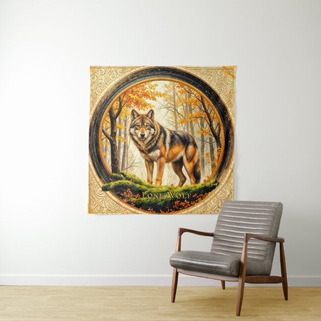 Einsamer Wolf Wandteppich (Beispiel)