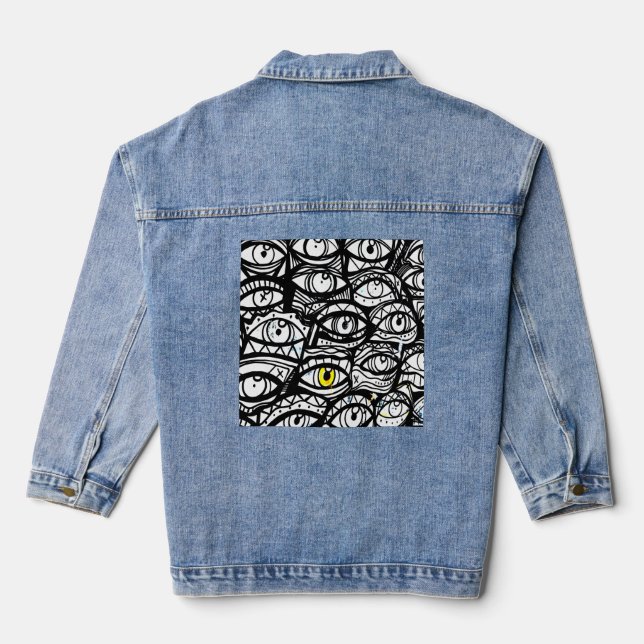 einsames Auge Jeansjacke (Rückseite)