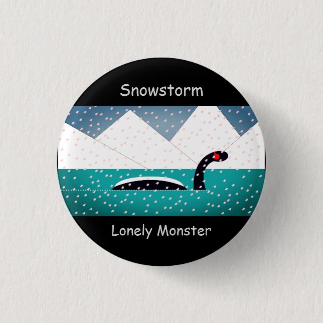 Einsames Monster-Cartoon-Abzeichen (1,25") Button (Vorderseite)