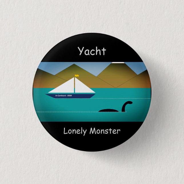Einsames Monster-Cartoon-Abzeichen (1,25") Button (Vorderseite)
