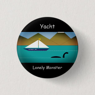 Einsames Monster-Cartoon-Abzeichen (1,25") Button