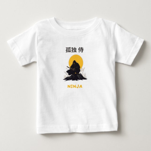 Einsames Ninja-Samurai-Kunstdesign Baby T-shirt (Vorderseite)