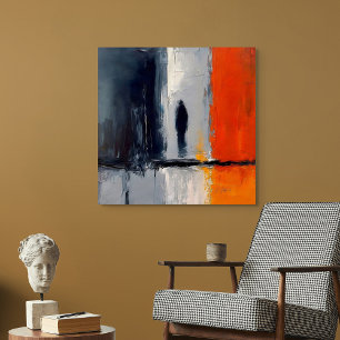 Einsamkeit – Abstrakte Figur in städtischer Stille Leinwanddruck