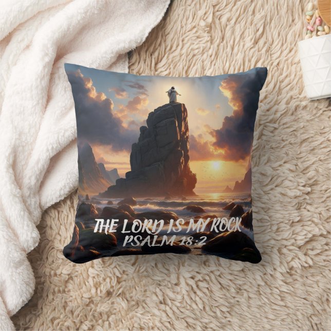 Einsamkeit am Meer DER Herr ist mein Fels Kissen (Decke)
