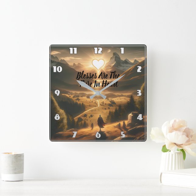 Einsamkeit zwischen den Bergen Quadratische Wanduhr (Zuhause)