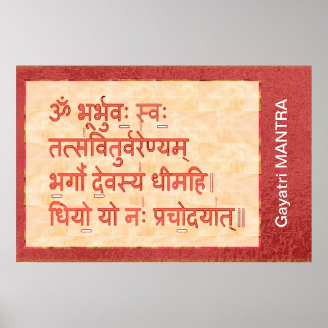 Einsatz für GAYATRI Mantra Poster (Vorne)
