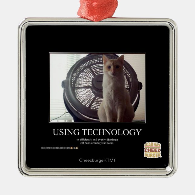 Einsatz von Technologie Silbernes Ornament (Vorne)