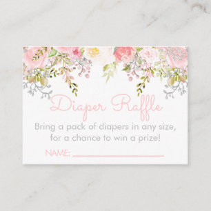 Einsätze für das Floral Garden Diaper Raffle Ticke Begleitkarte
