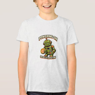 Einschalten kann so erschöpfend sein Roboter Tri-Blend Shirt