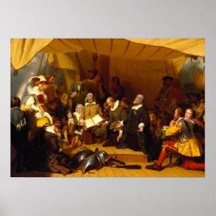 Einschiffung der Pilger durch Robert Walter Weir Poster