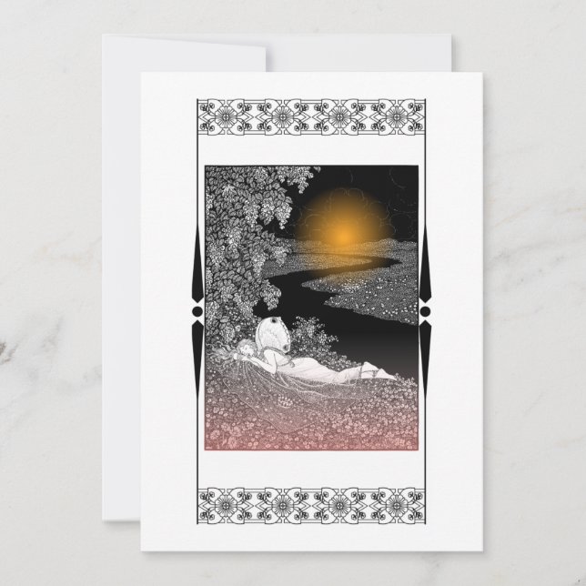 Einschlafen bei Abendkarten Dankeskarte (Vorderseite)