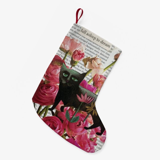 Einschlafen zum Träumen der schwarzen Katze - Hot- Kleiner Weihnachtsstrumpf (Vorderansicht (hängend))