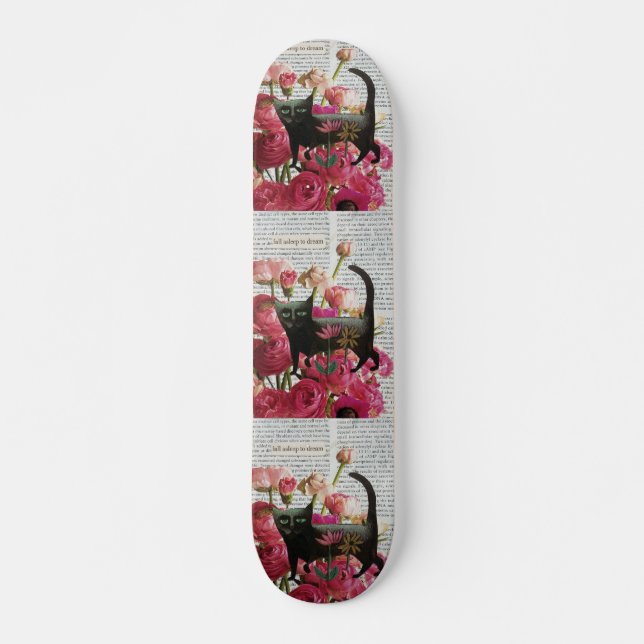 Einschlafen zum Träumen der schwarzen Katze - Hot- Skateboard (Vorne)