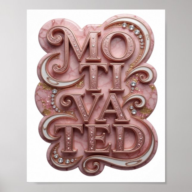 Einschlagendes Rosa MOTIVIERTES Statement-Design Poster (Vorne)