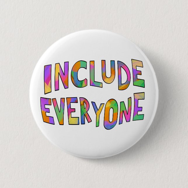 Einschließlich Typografie Neurodiversity White Button (Vorderseite)