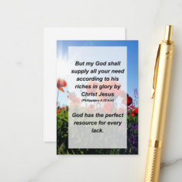 Einschließungskarte Philippianer 4:19 Aber mein Go Begleitkarte