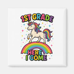 Einschulung in die 1. Klasse Einhorn Lustig Magnet