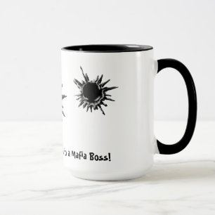 Einschussloch-Schussmafiachef Tasse