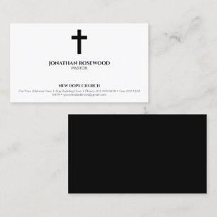 Einseitige Minimalistische Kirche   Pastor und Min Visitenkarte