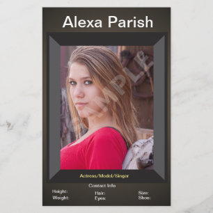 Einseitige Modell-Kopfschuss-Comp/Zed-Karte Flyer