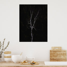 Einseitiger weißer Baum Poster