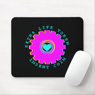 Einsetzen Münze Retro-Arcade Extra Leben Gamer-Her Mousepad