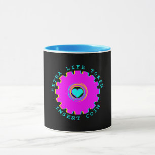 Einsetzen Münze Retro-Arcade-Extra-Leben-Gamer-Her Tasse