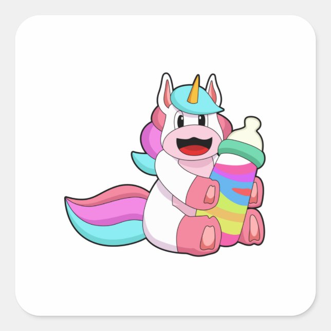 Einsickern mit Babyflasche.PNG Quadratischer Aufkleber (Vorderseite)