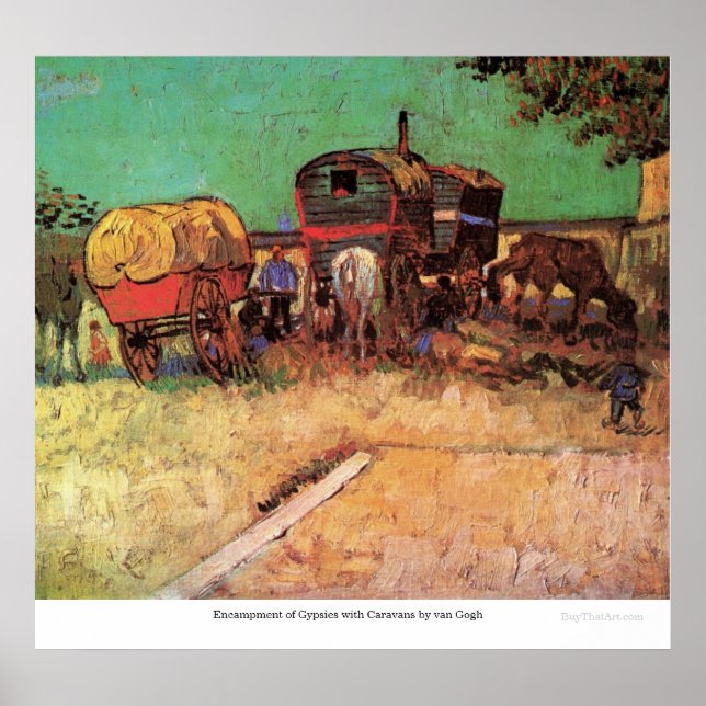 Einsiedlung von Sinti und Roma mit Wohnwagen durch Poster (Vorne)
