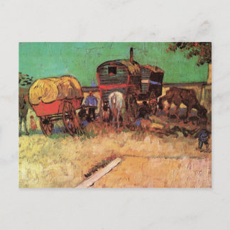 Einsiedlung von Sinti und Roma mit Wohnwagen durch Postkarte
