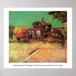 Einsiedlung von Sinti und Roma mit Wohnwagen Poster