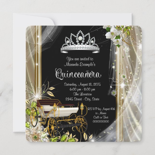 Einst war Prinzessin Quinceañera Einladung (Vorderseite)