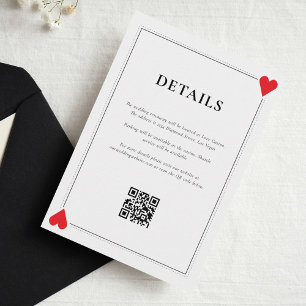 Einsteckkarte für Casino-Hochzeiten Begleitkarte