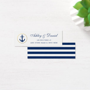 Einsteckkarte für das Hochzeitstich in blauem Stre