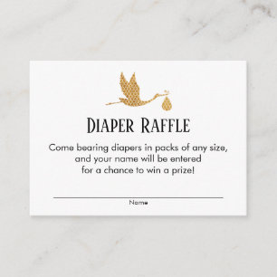 Einsteckkarte für das Preppy Gold Stork Diaper Begleitkarte