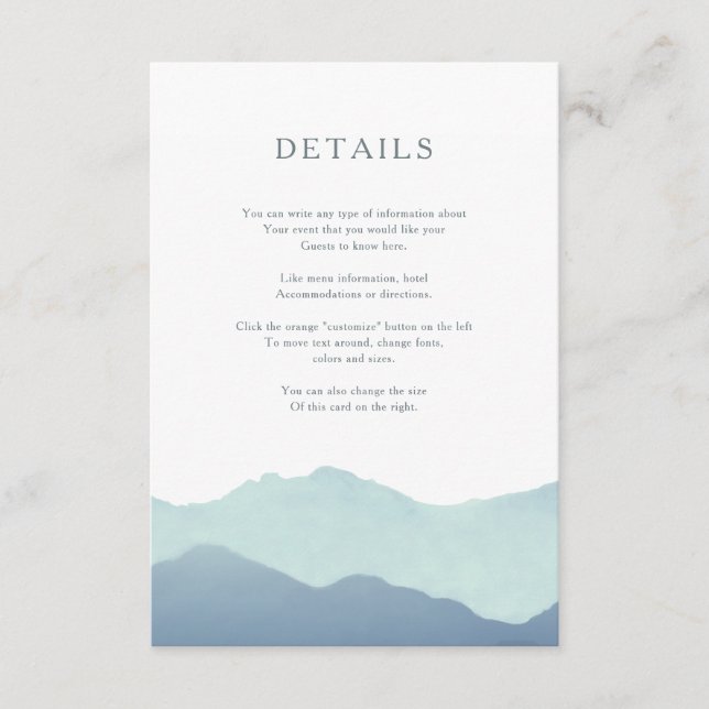 Einsteckkarte für den Mountain Range Begleitkarte (Vorderseite)